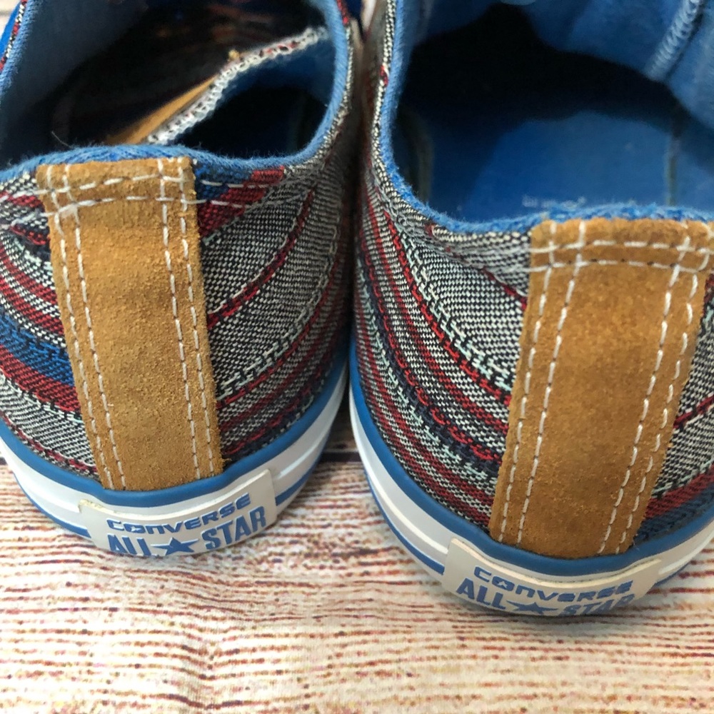 Converse Textile Leather Striped Sneakers M6 W8 - Picture 5 of 8